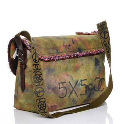 Chanel Washed Toile Large Graffiti On The Pavements Messenger Khaki Multicolor 4 of 7