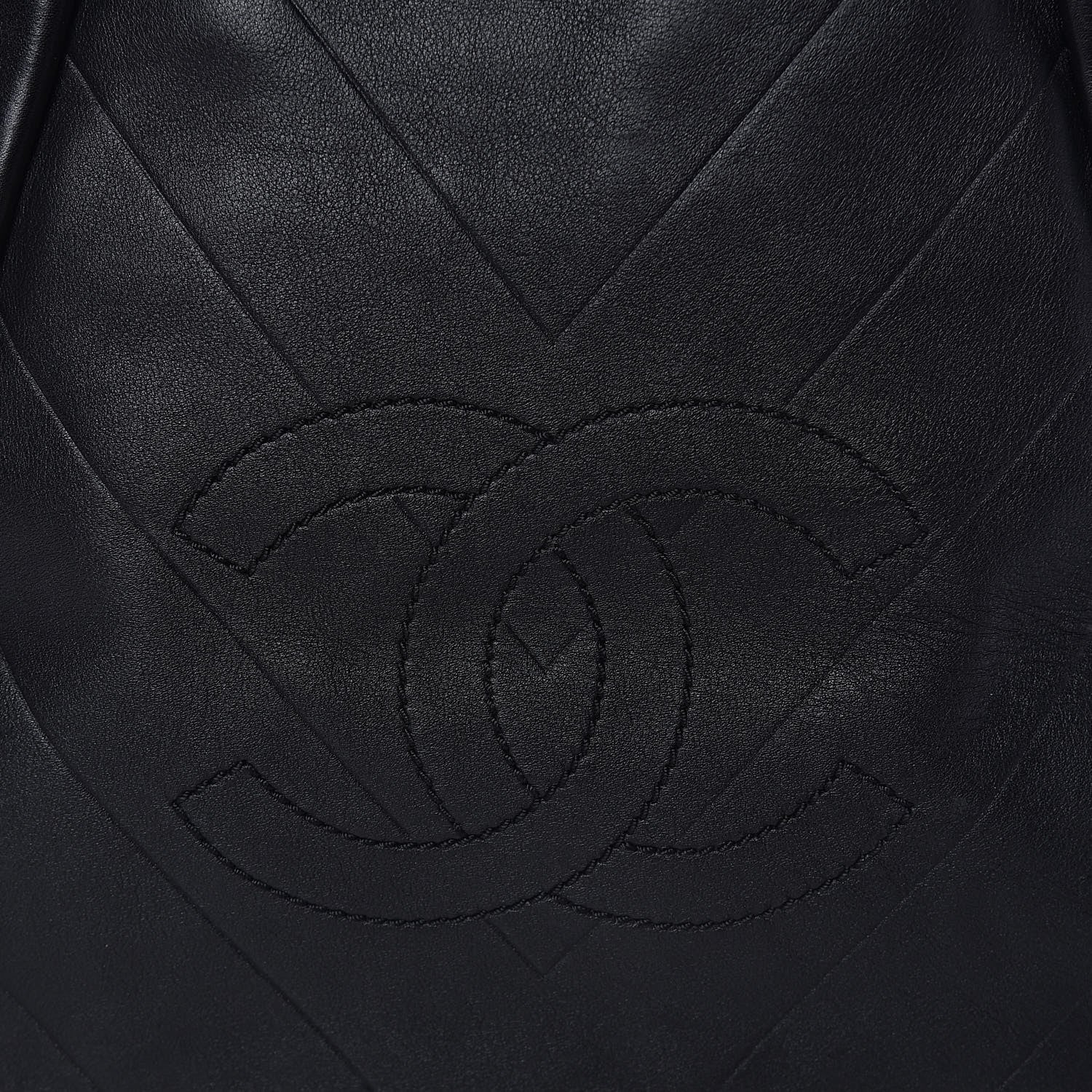 Chanel Calfskin Chevron CC All Day Long Tote Black 9 of 13