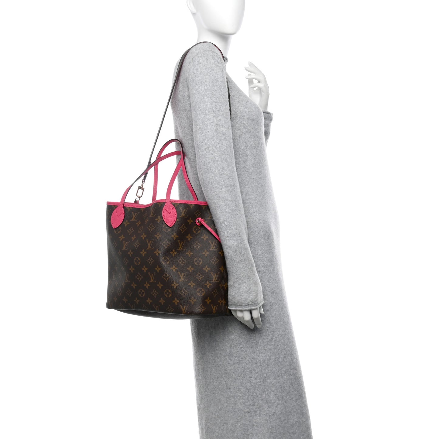 Monogram Inside Out Neverfull Bandouliere MM Rose Pondichery