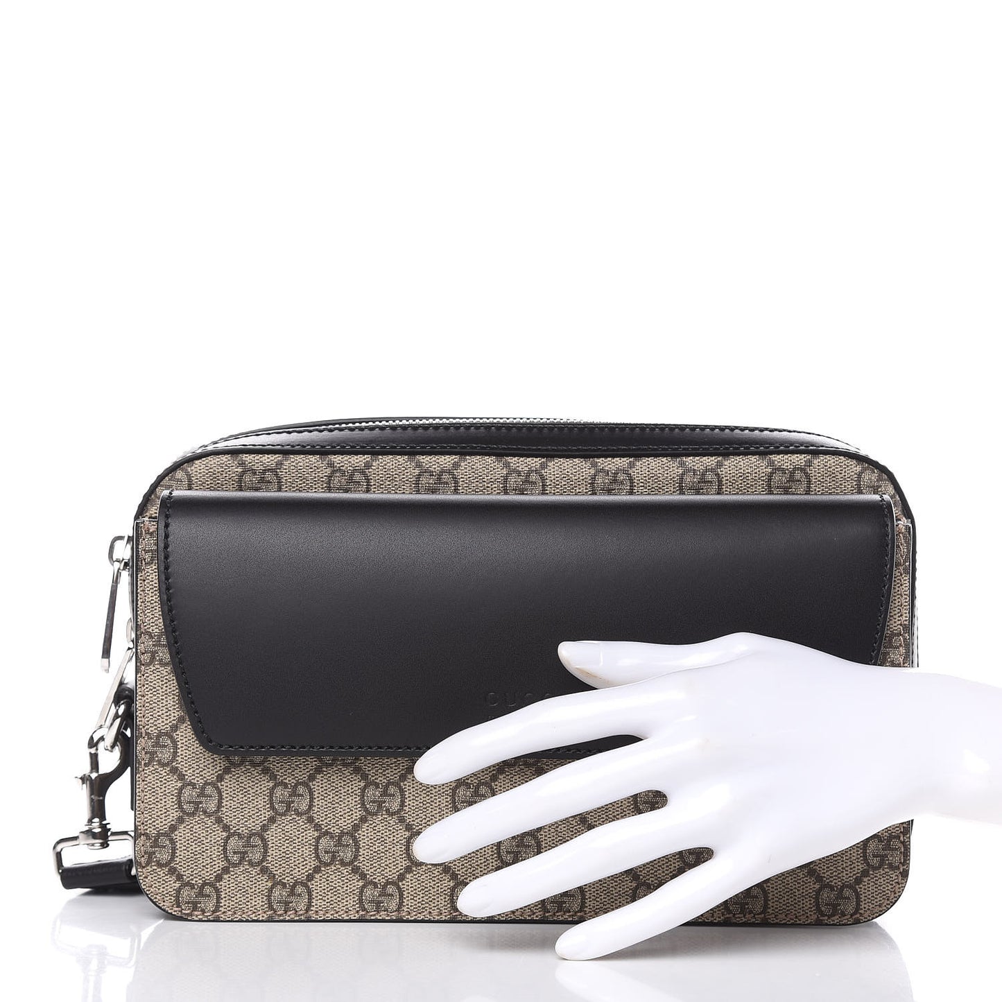 GG Supreme Monogram Mens Eden Wristlet Black