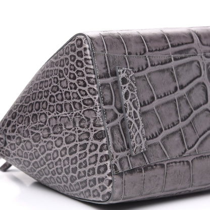 Givenchy Calfskin Crocodile Embossed 3D Stud Medium Antigona Storm Grey 9 of 10