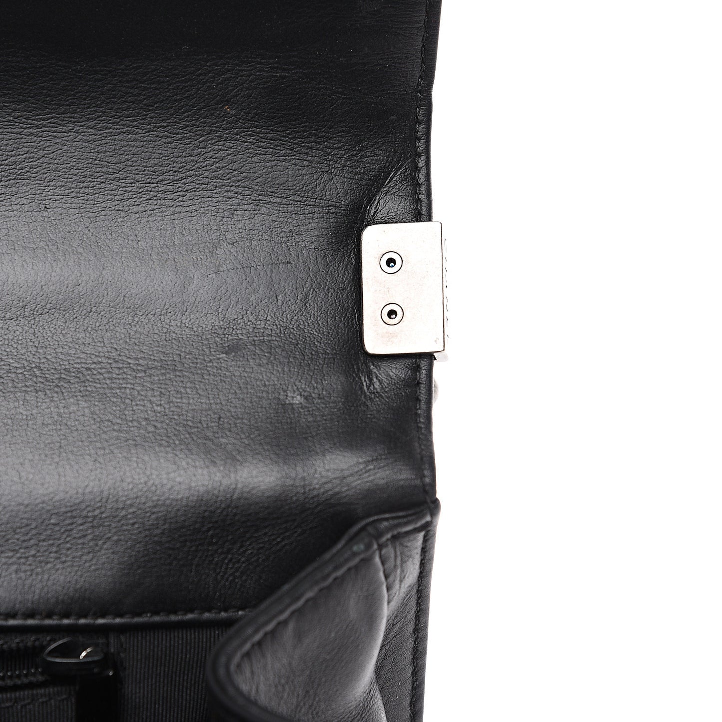 Calfskin Quilted Large Boy Flap Black