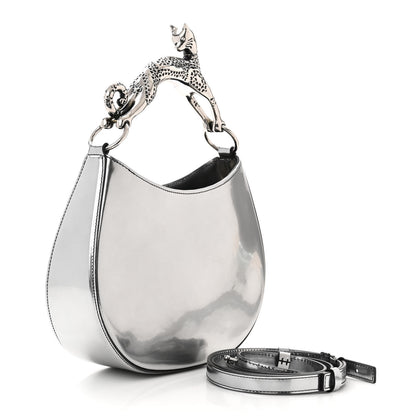 Lanvin Metallic Calfskin Cat Hobo Silver 3 of 10