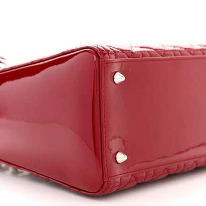 Christian Dior Patent Cannage Medium Lady Dior Red 9 of 11