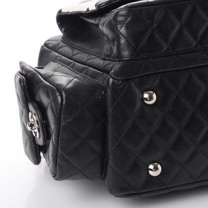 Chanel Calfskin Quilted Large Cambon Multipocket Reporter Black White 11 of 12