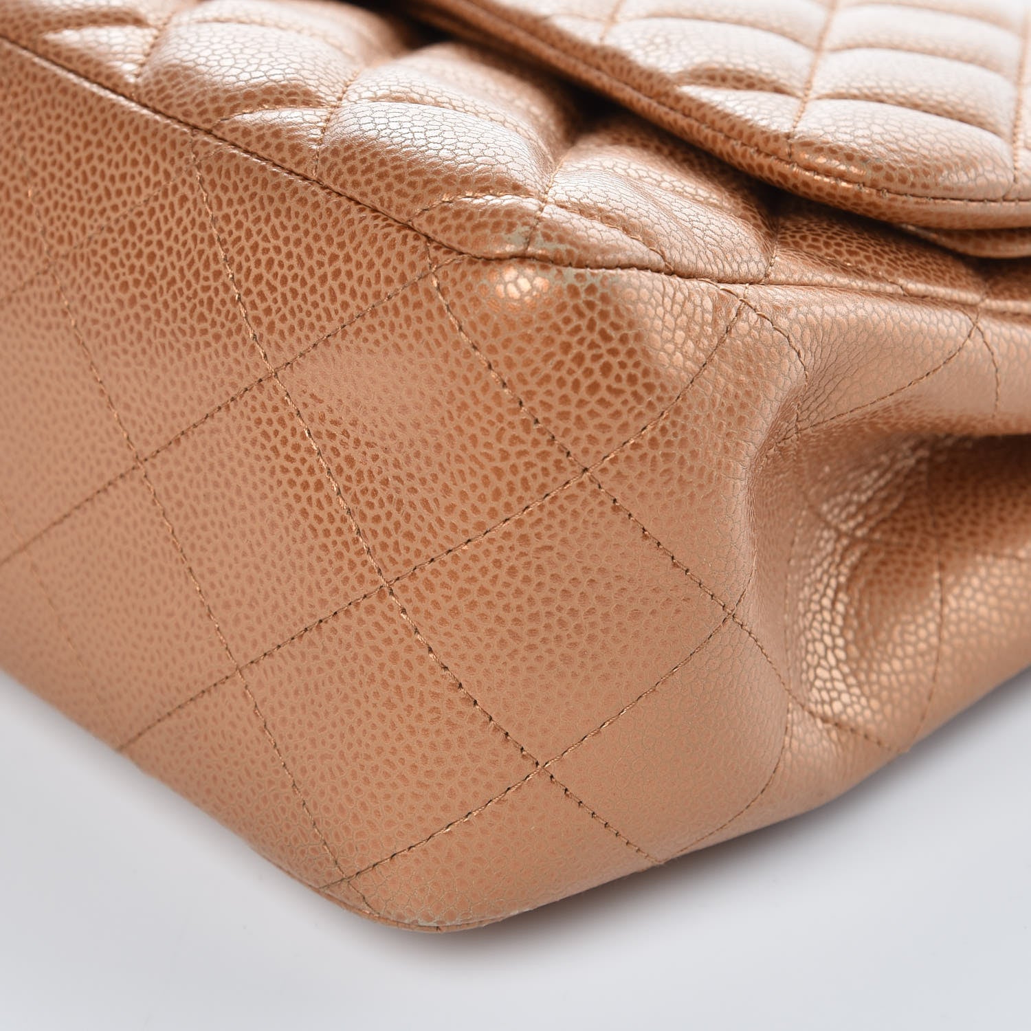 Chanel Metallic Caviar Quilted Jumbo Double Flap Copper 9 of 10
