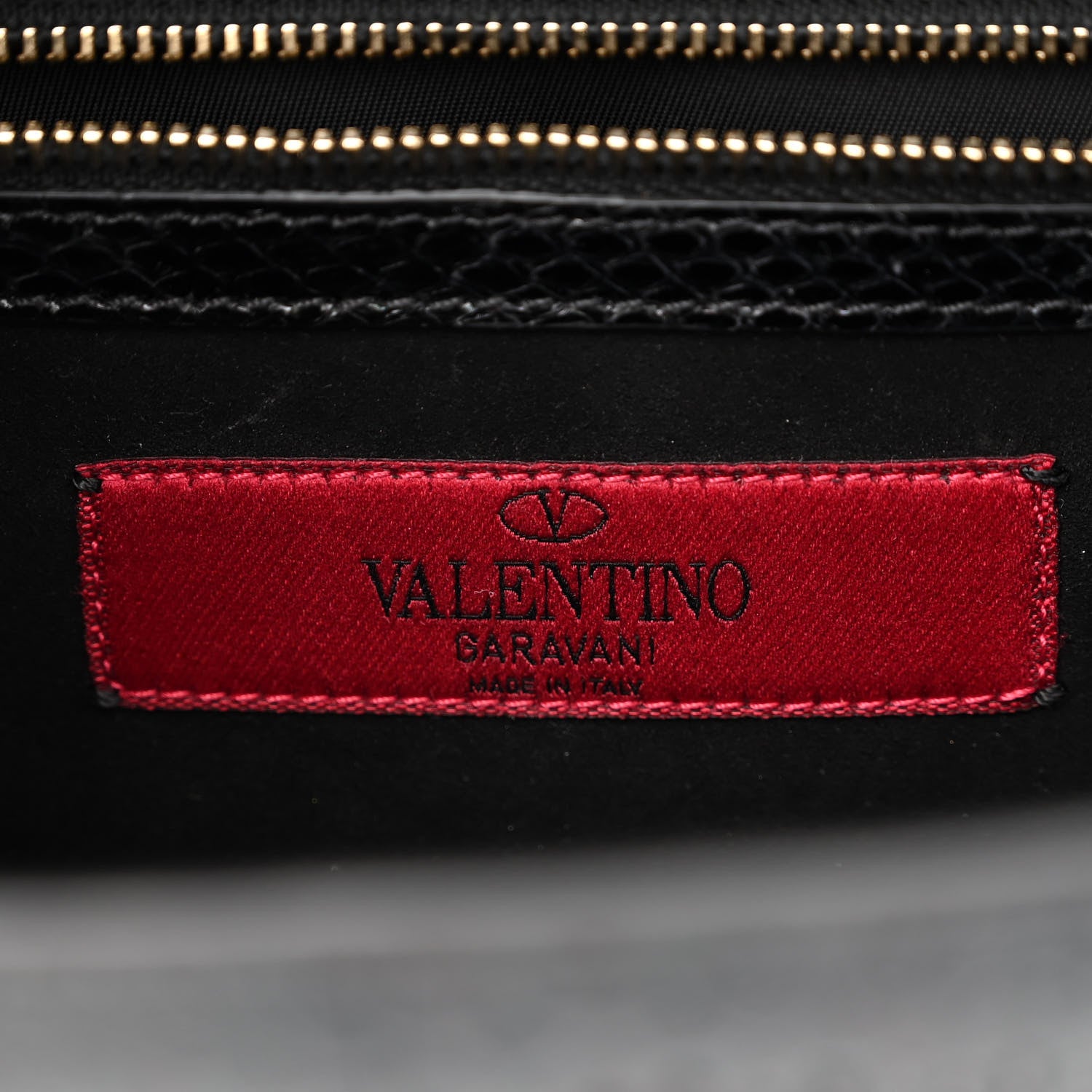 Valentino Garavani Snakeskin Medium Glam Lock Rockstud Flap Black 7 of 10