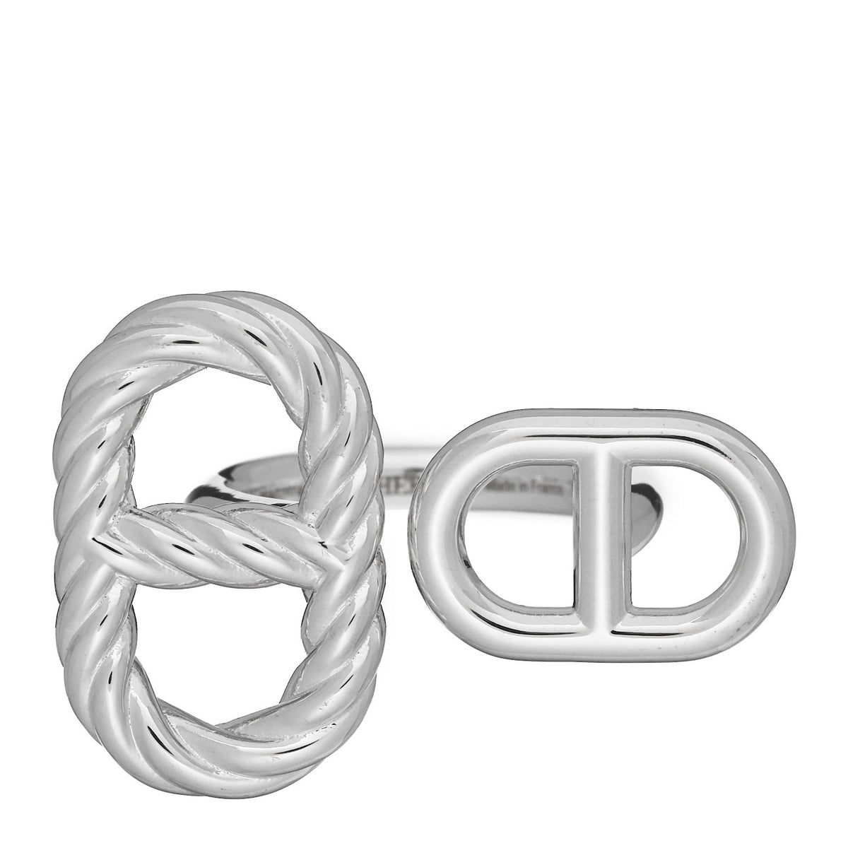 Hermes Sterling Silver Chaine d'Ancre Alea II Twisted Ring  54 6.75 1 of 5