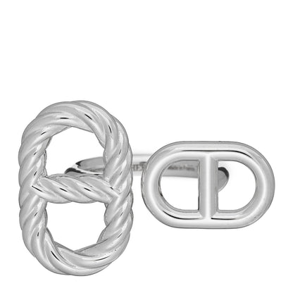 Hermes Sterling Silver Chaine d'Ancre Alea II Twisted Ring  54 6.75 1 of 5