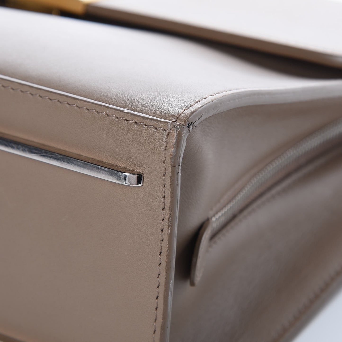 Veau Le Dix S New Cartable Briefcase Beige Safari