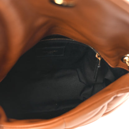 Saint Laurent Lambskin Quilted Small Loulou Puffer Monogram Chain Satchel Dark Honey 5 of 10
