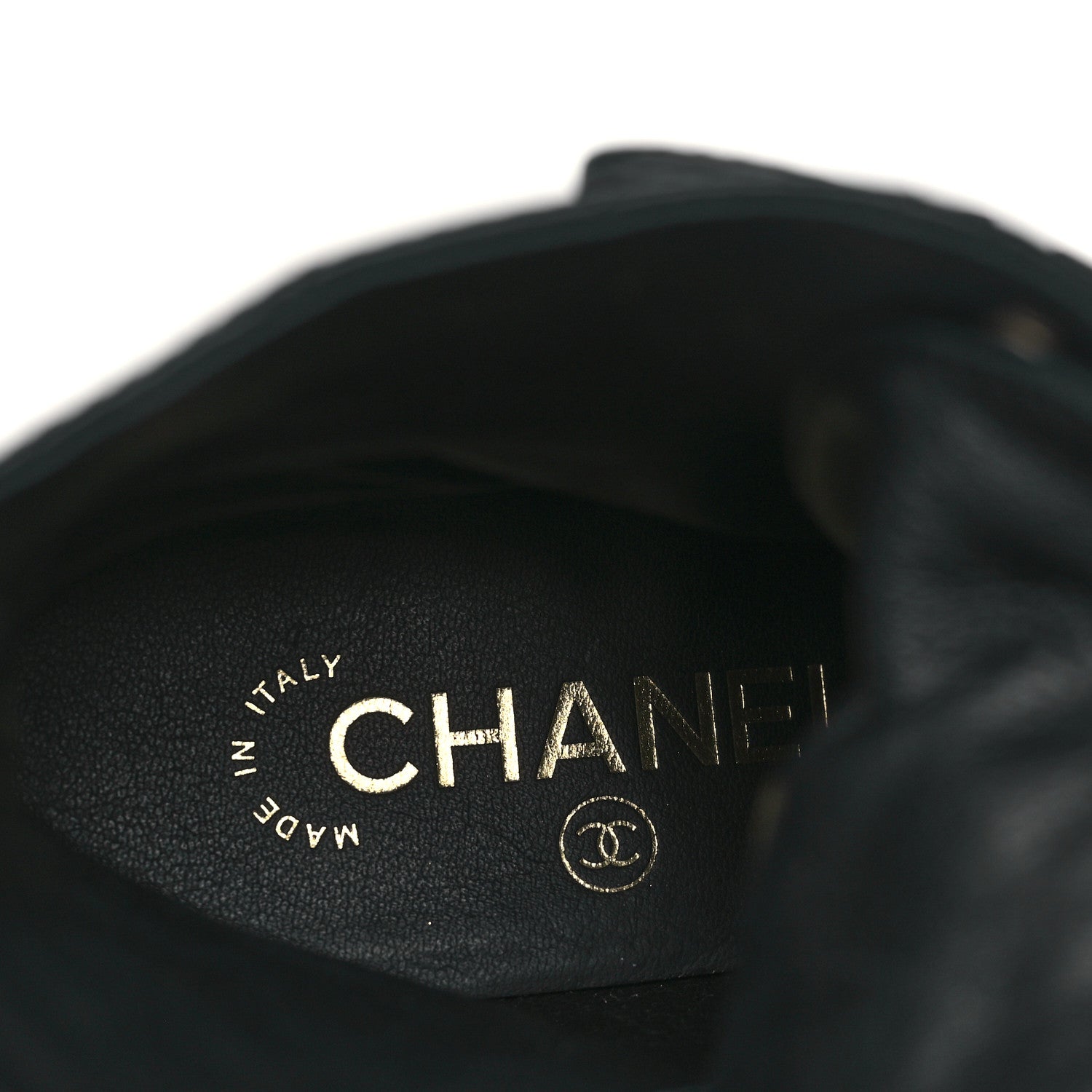 Chanel Lambskin Patent Calfskin Quilted Logo Lace Up Combat Boots 36 Black 8 of 9