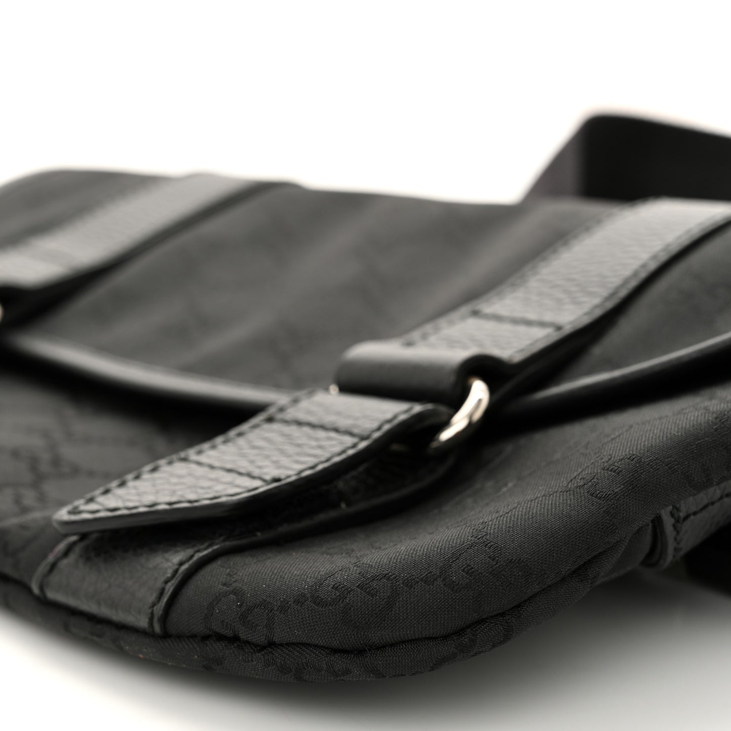 Nylon Monogram Waist Belt Bag  Black