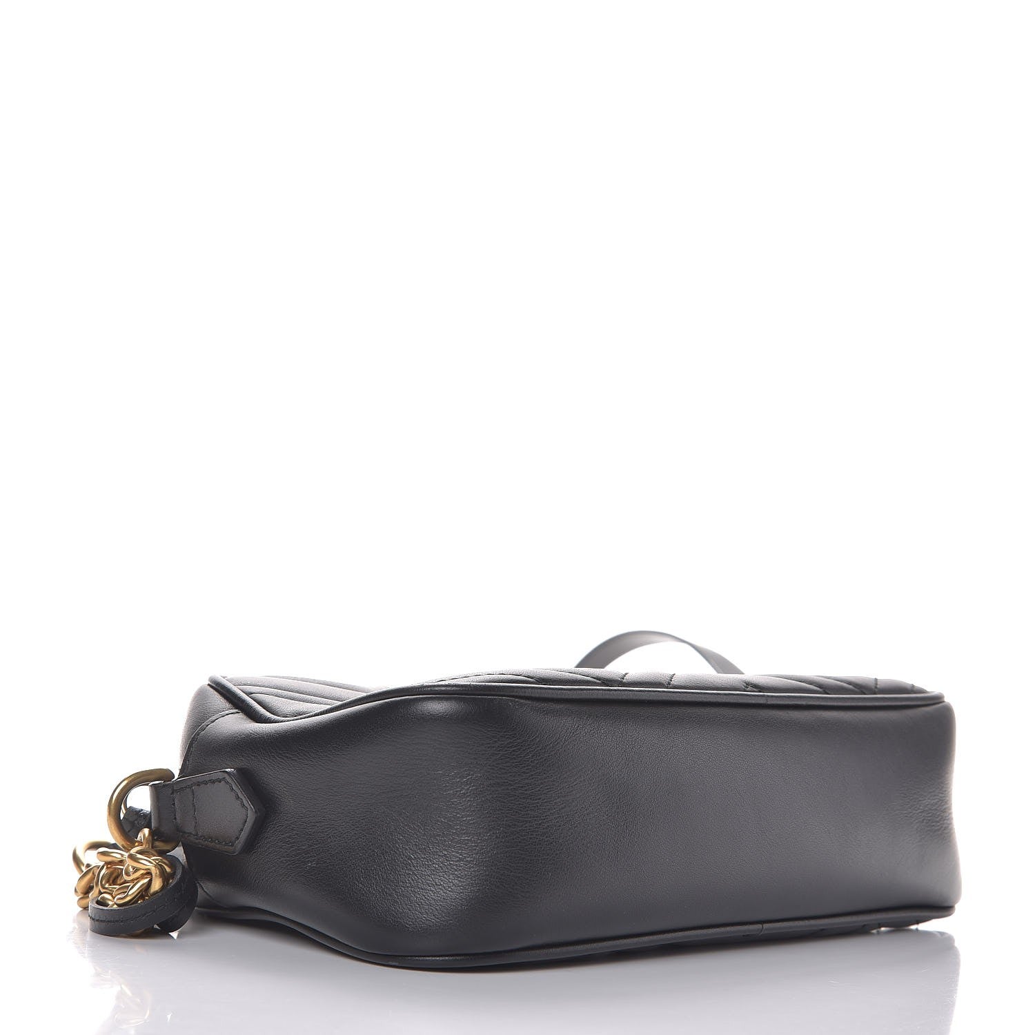 Gucci Calfskin Matelasse Small GG Marmont Chain Shoulder Bag Black 4 of 8