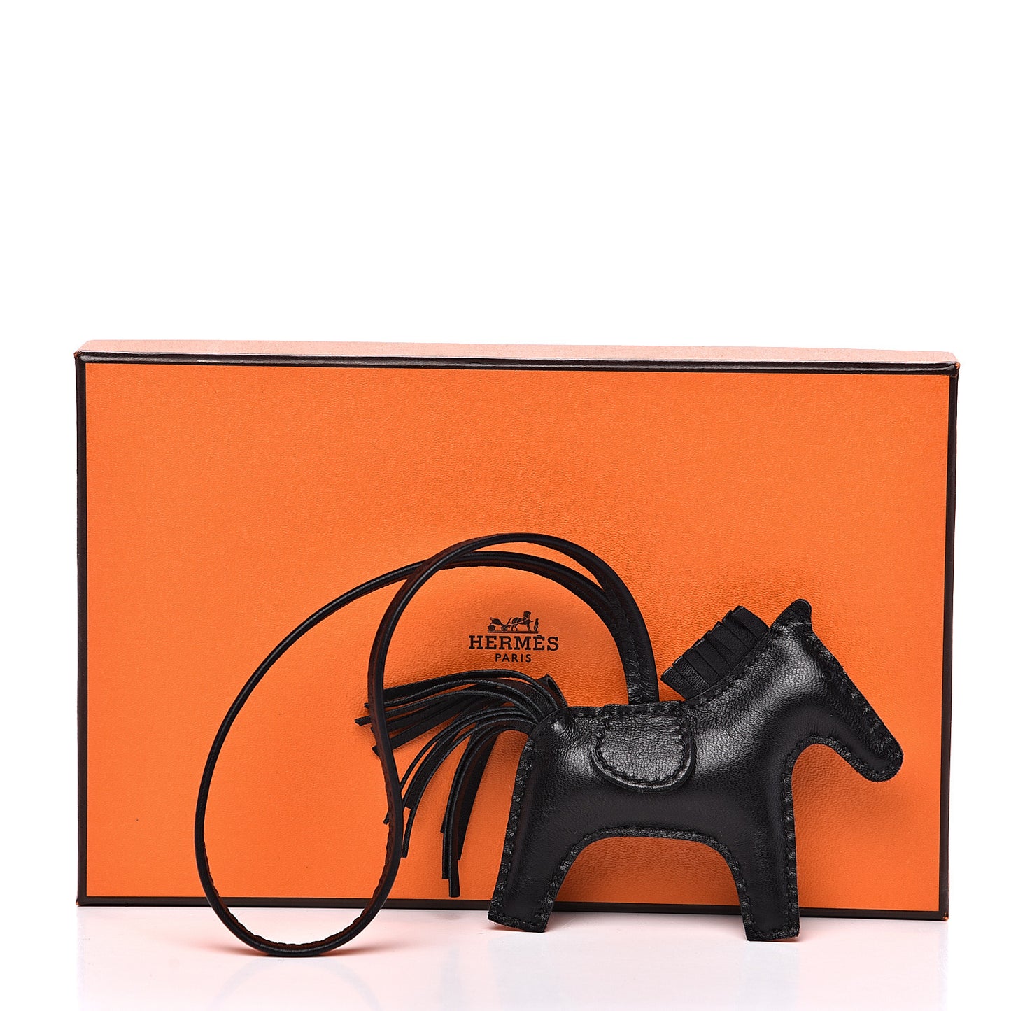Milo Lambskin Grigri Rodeo Horse Bag Charm PM So Black