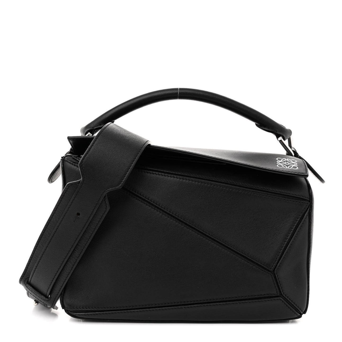 Calfskin Small Puzzle Bag Black