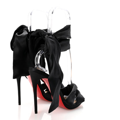 Christian Louboutin Crepe Satin Tres Frais 120 Sandals 37.5 Black 5 of 9