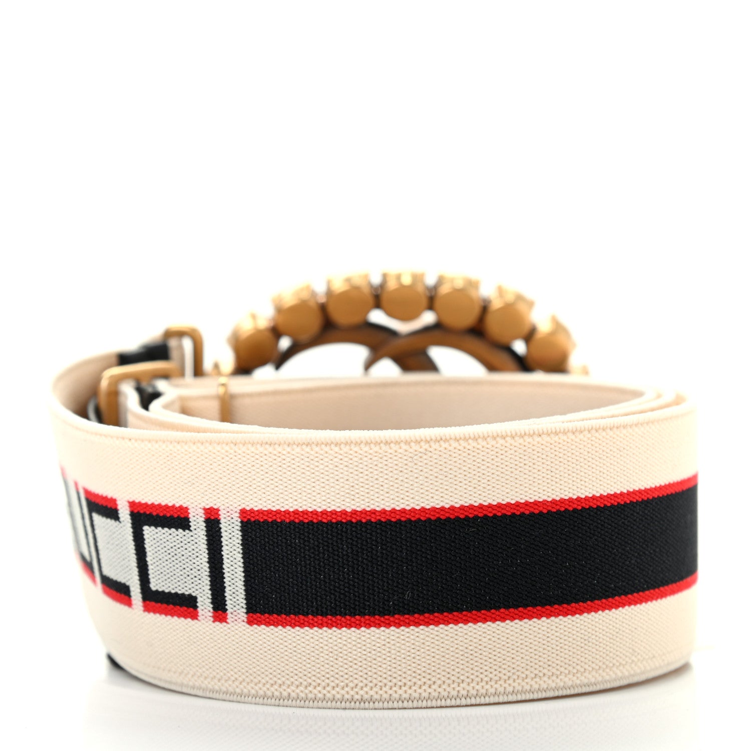 Gucci Jacquard Crystal Stripe Double G Belt 80 32 White 2 of 6