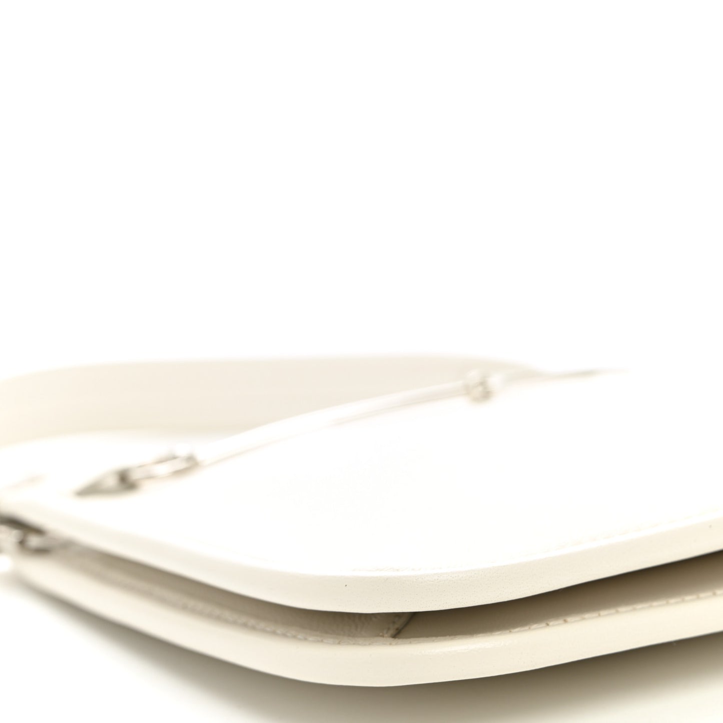 Calfskin Horsebit Slim Shoulder Bag White