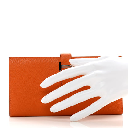 Hermes Epsom Bearn Gusset Wallet Orange 2 of 7