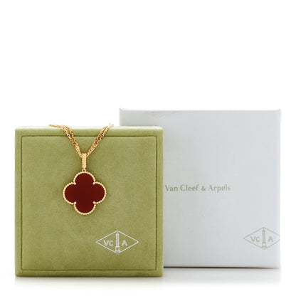 Van Cleef & Arpels 18K Yellow Gold Carnelian Magic Alhambra Long Necklace 7 of 7