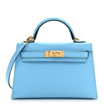Hermes Epsom Mini Kelly Sellier 20 Celeste 1 of 12