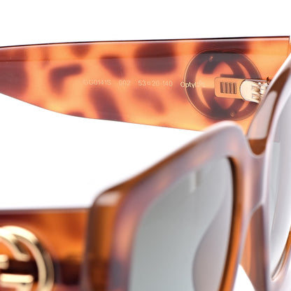 Gucci Acetate Square Frame Sunglasses GG0141S Tortoise 8 of 9