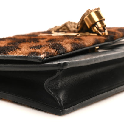 Saint Laurent Pony Hair Leopard Print Classic Monogram Kate Tassel Chain Wallet Black 8 of 10