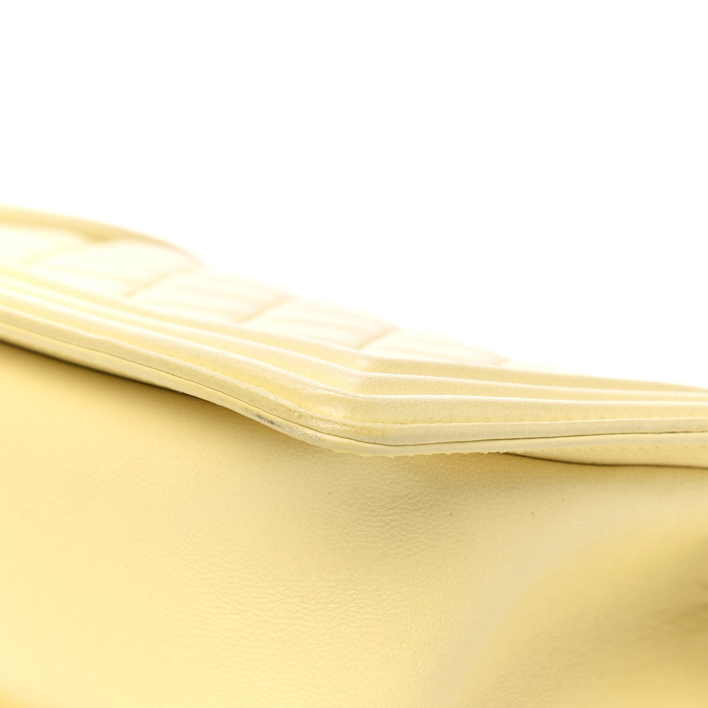 Lambskin Quilted Small Boy Flap Yellow