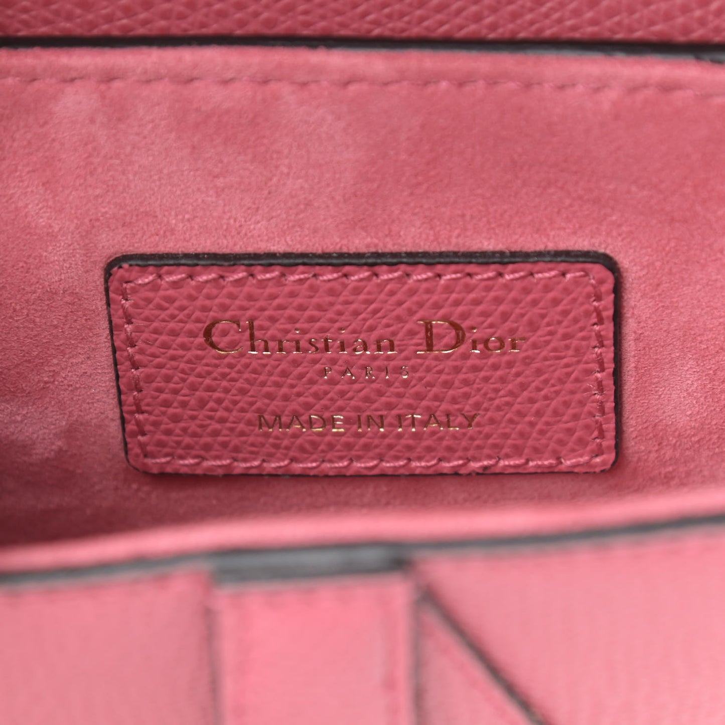 Grained Calfskin Mini Saddle Bag Dusty Pink