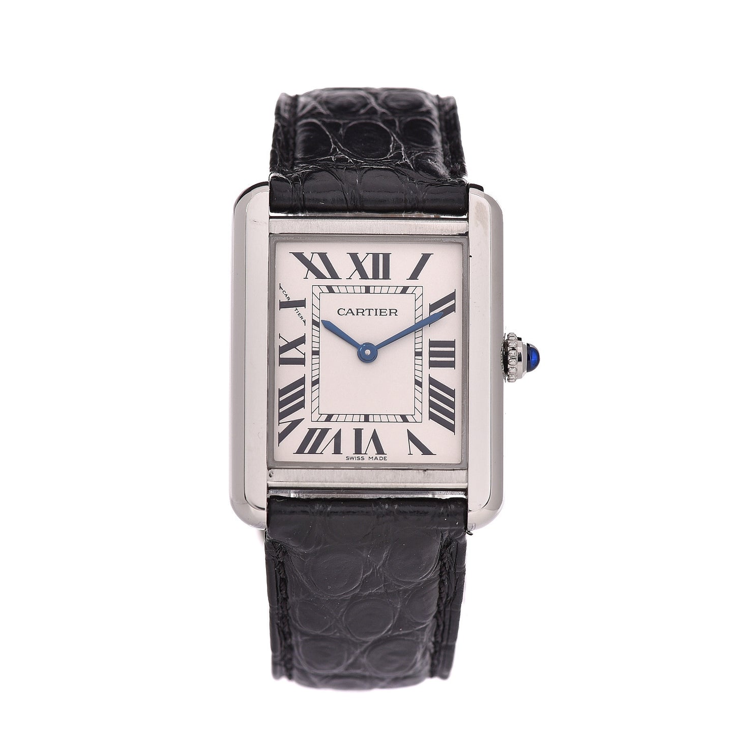 Stainless Steel Alligator 24mm Tank Solo Quartz Watch