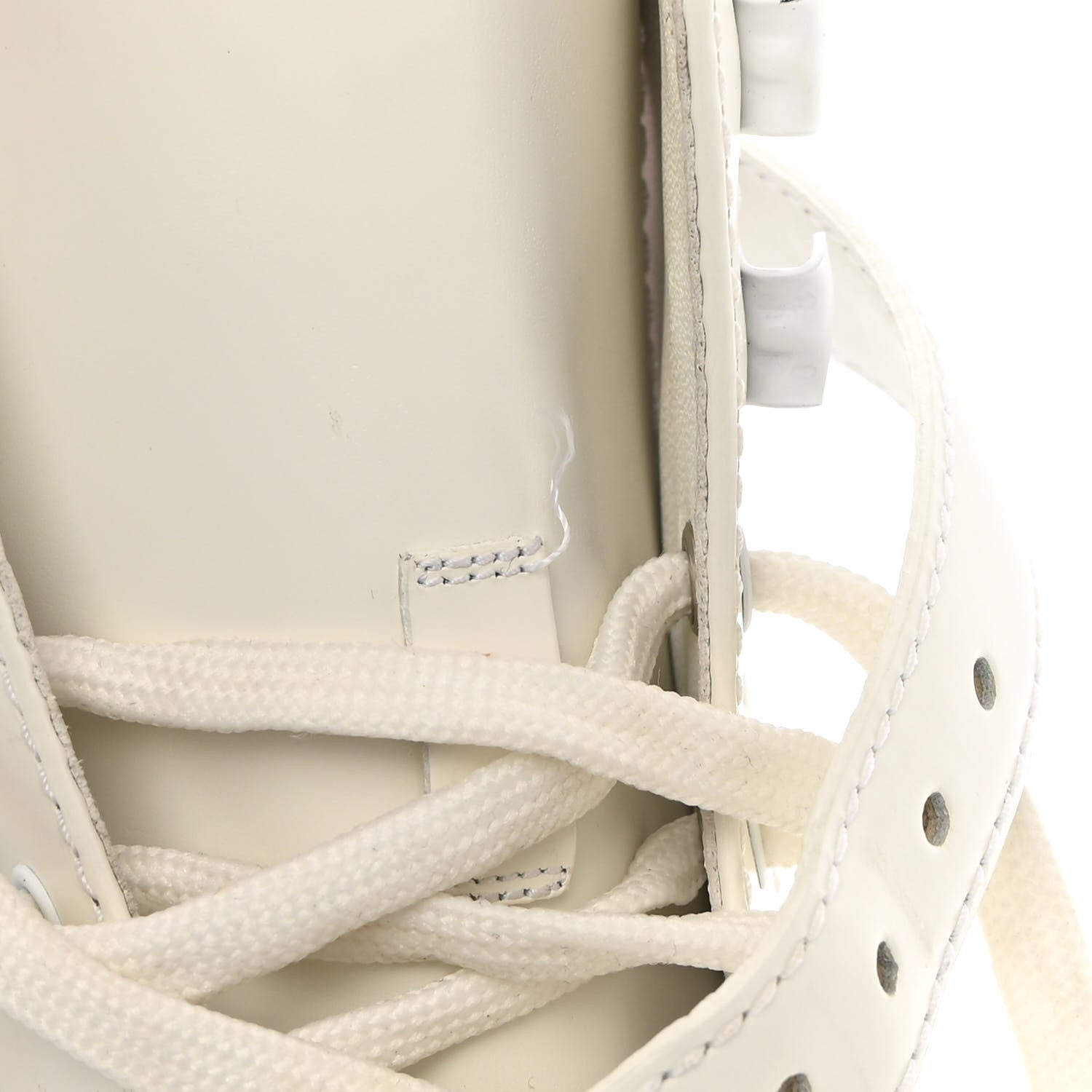 Prada Spazzolato Rois Re-Nylon Metal Triangle Logo Monolith Pouch Pocket 55mm Boots 35 White 11 of 16