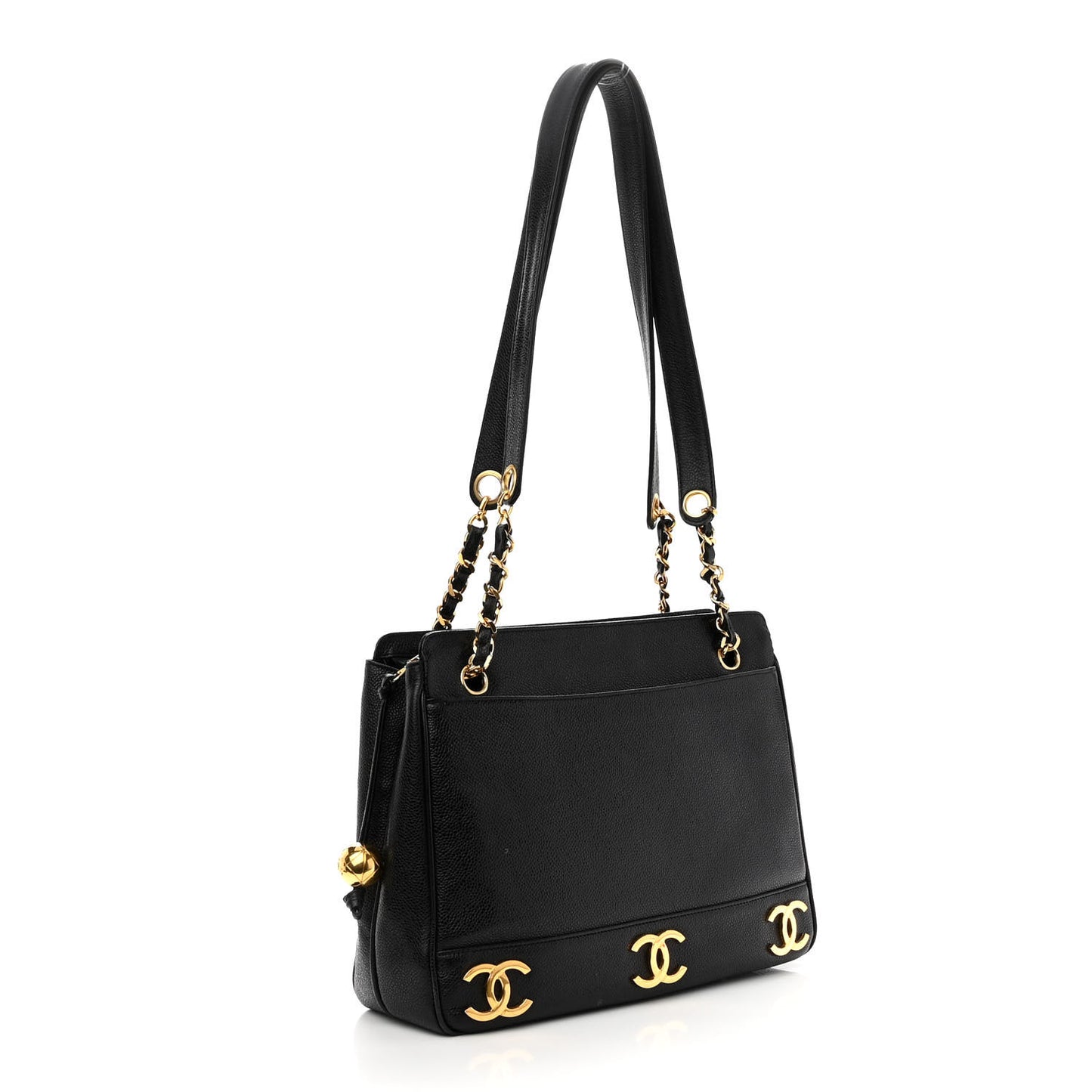 Caviar CC Shoulder Bag Black