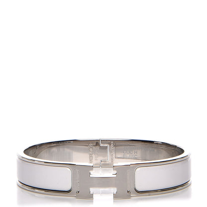 Hermes Enamel Narrow Clic Clac H Bracelet GM White 1 of 8
