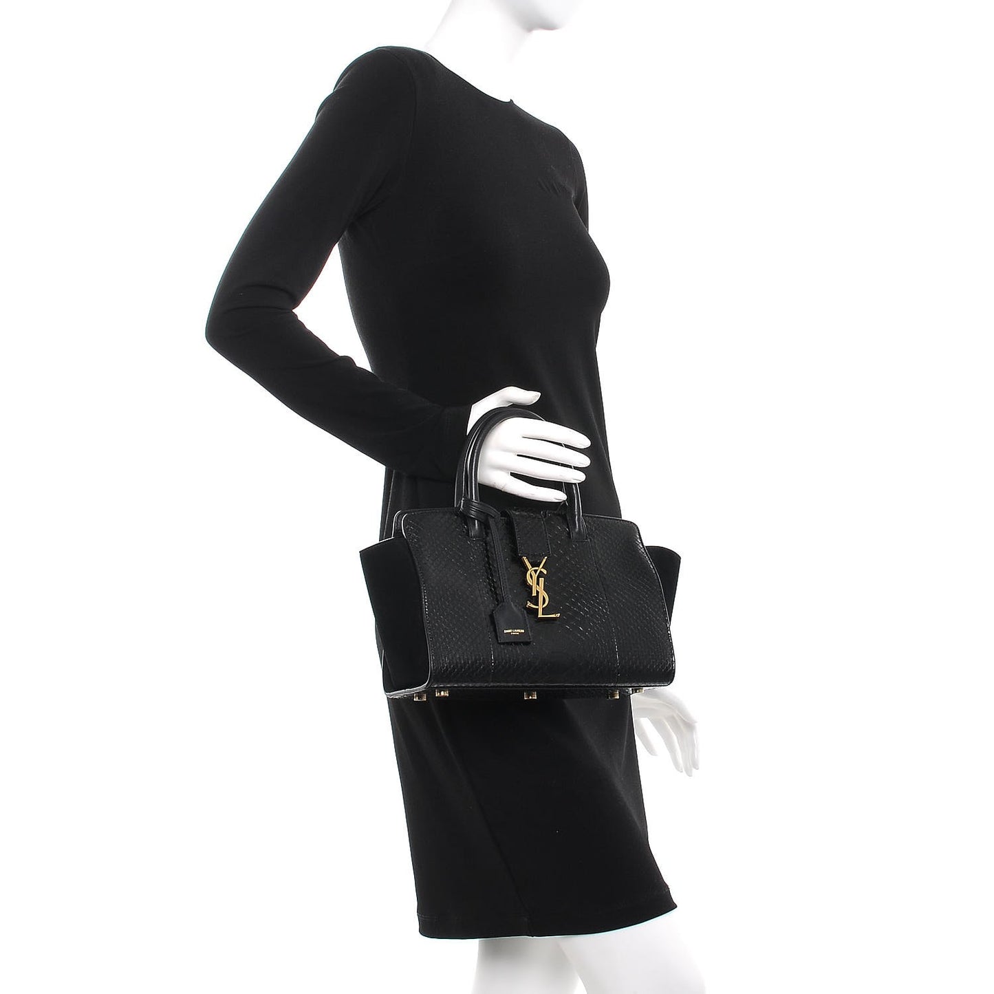 Python Suede Baby Monogram Downtown Cabas Black