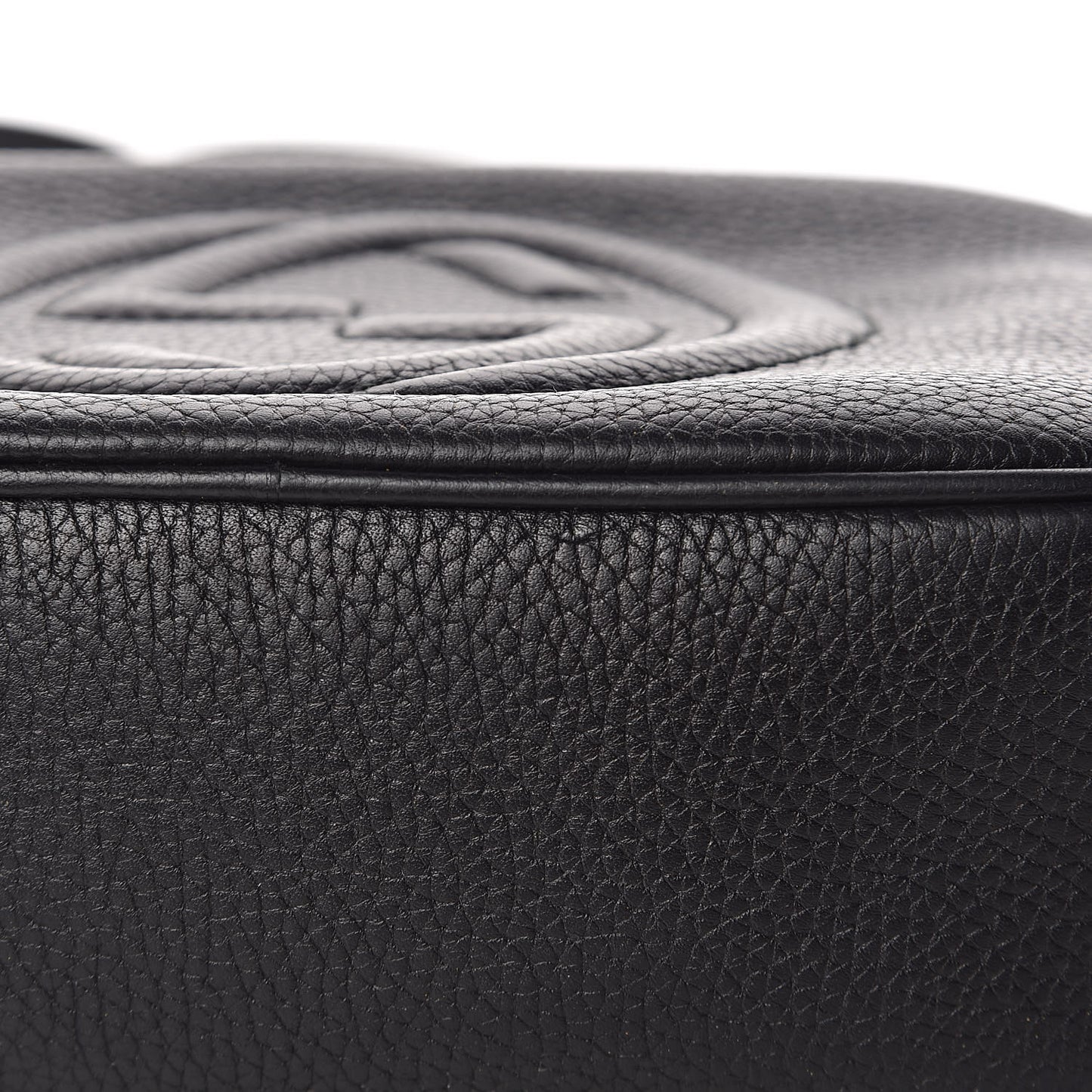Pebbled Calfskin Small Soho Disco Bag Black