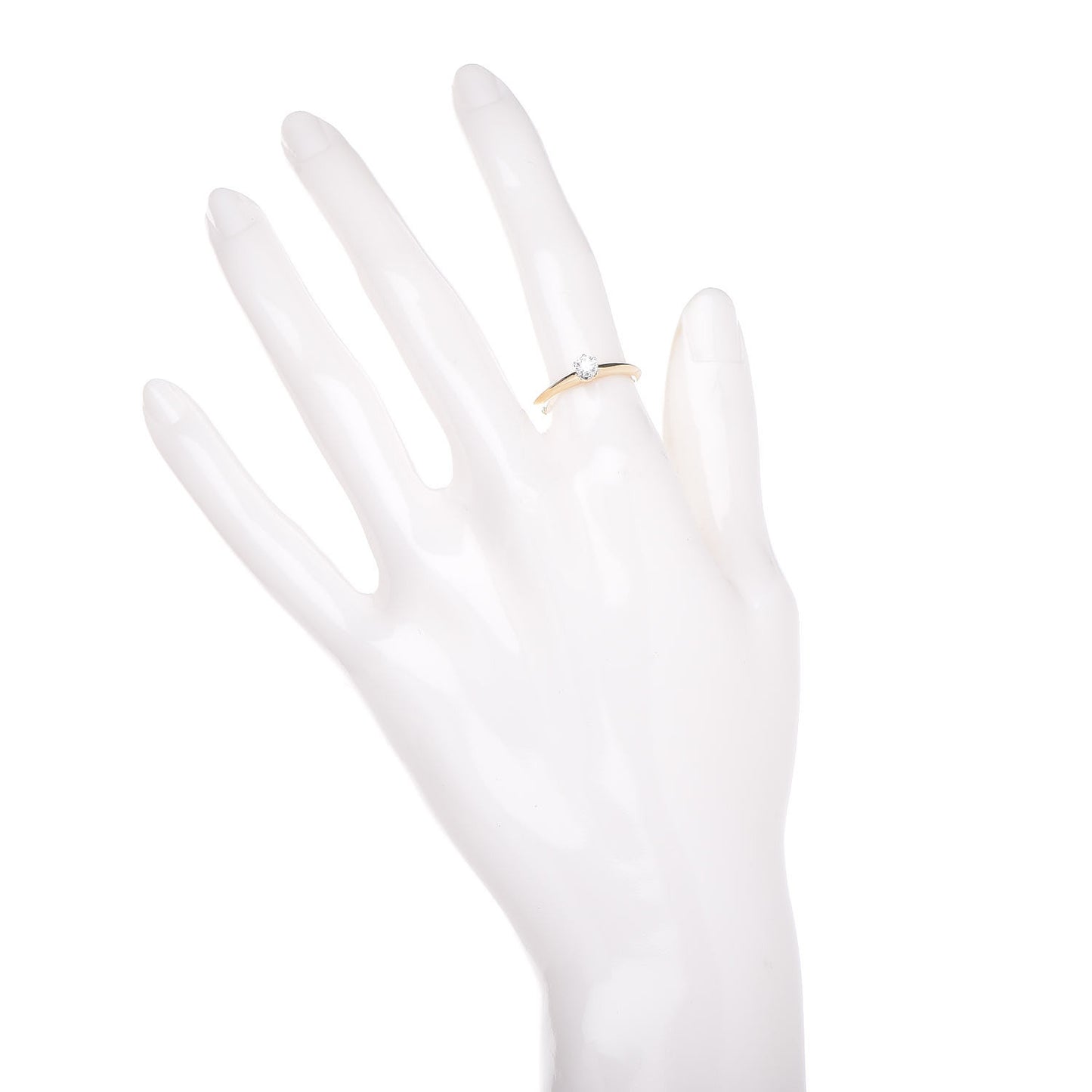 18K Yellow Gold Platinum .20ct Diamond Ring 51 5.75
