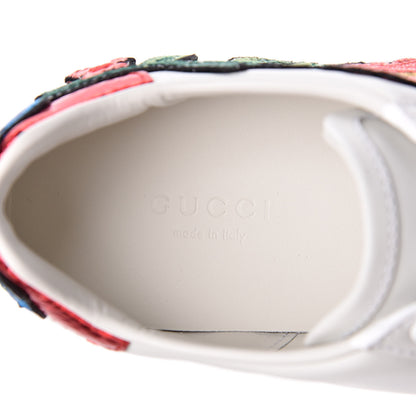 Gucci Calfskin Web Floral Embroidered Womens Ace Sneakers 35.5 White 7 of 9
