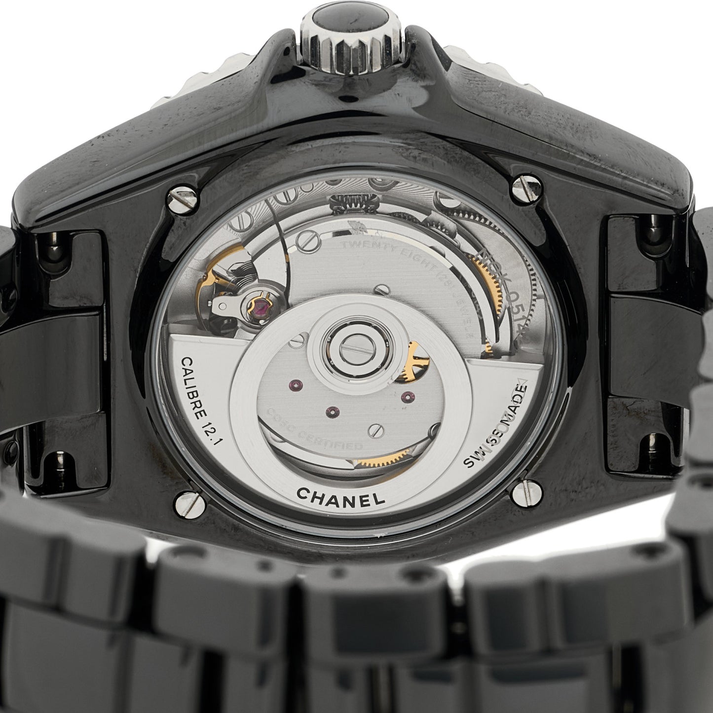 Stainless Steel Ceramic Diamond 38mm J12 Automatic Watch Black