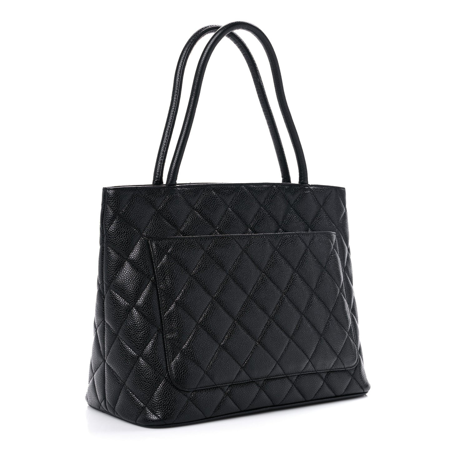 Caviar Quilted Medallion Tote Black