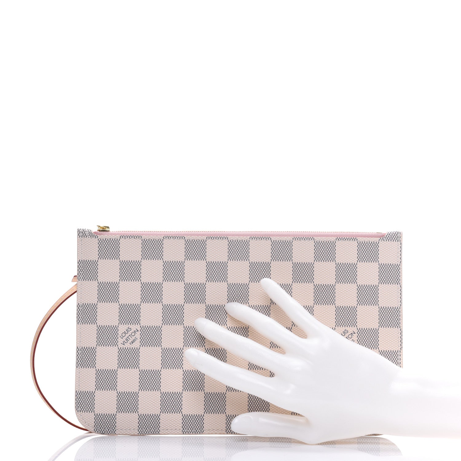 Louis Vuitton Damier Azur Neverfull MM GM Pochette Rose Ballerine 2 of 10