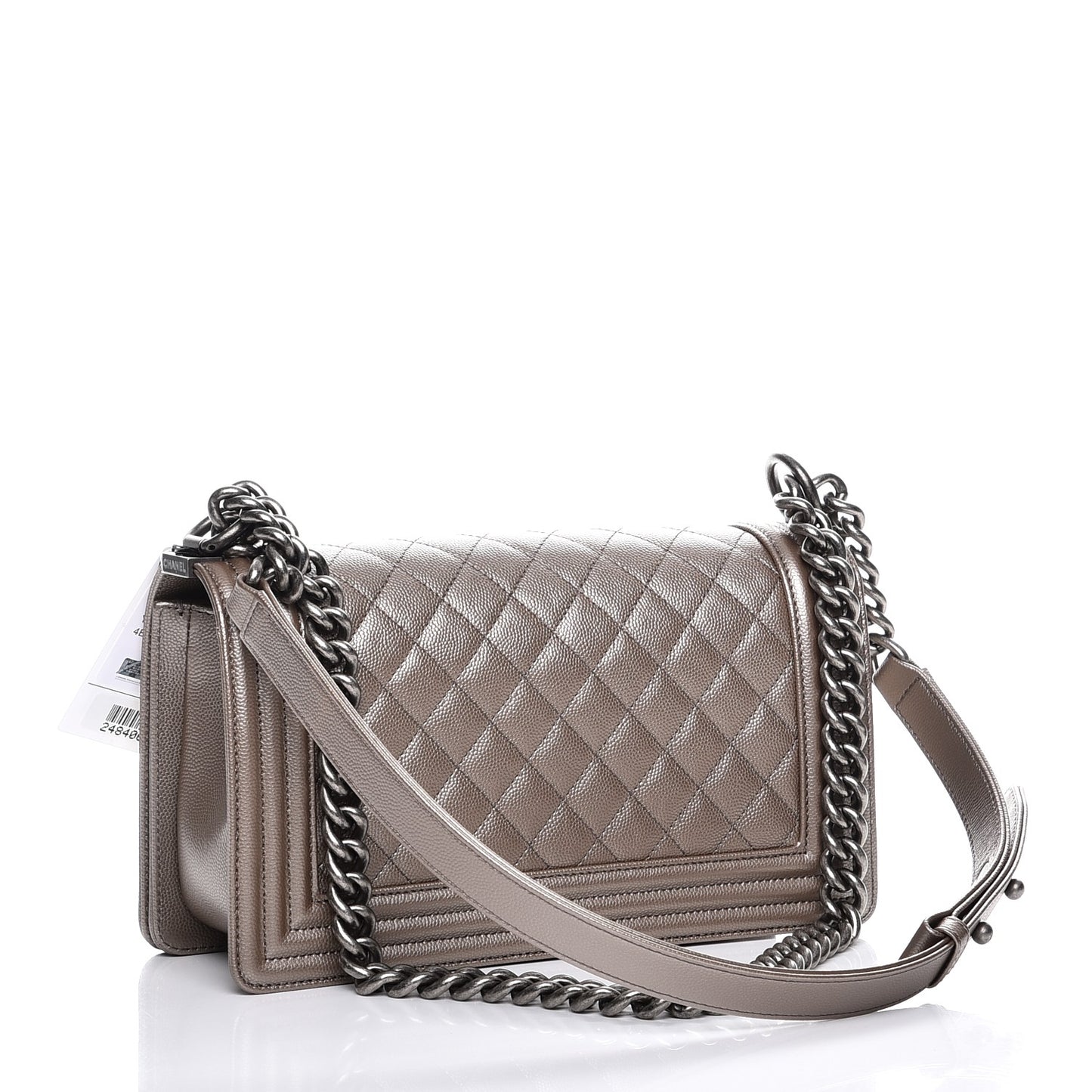 Metallic Caviar Quilted Medium Boy Flap Copper