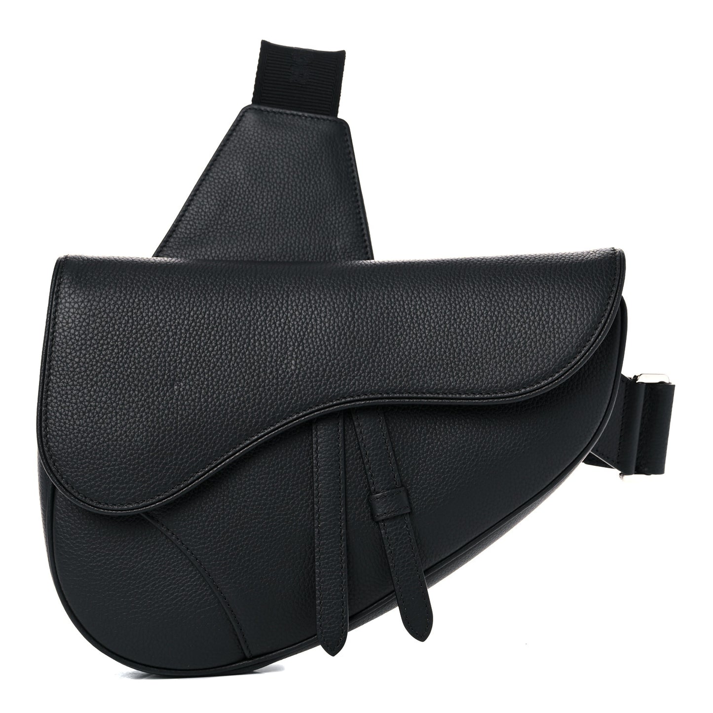 Grained Calfskin Kim Jones Saddle Bag Black