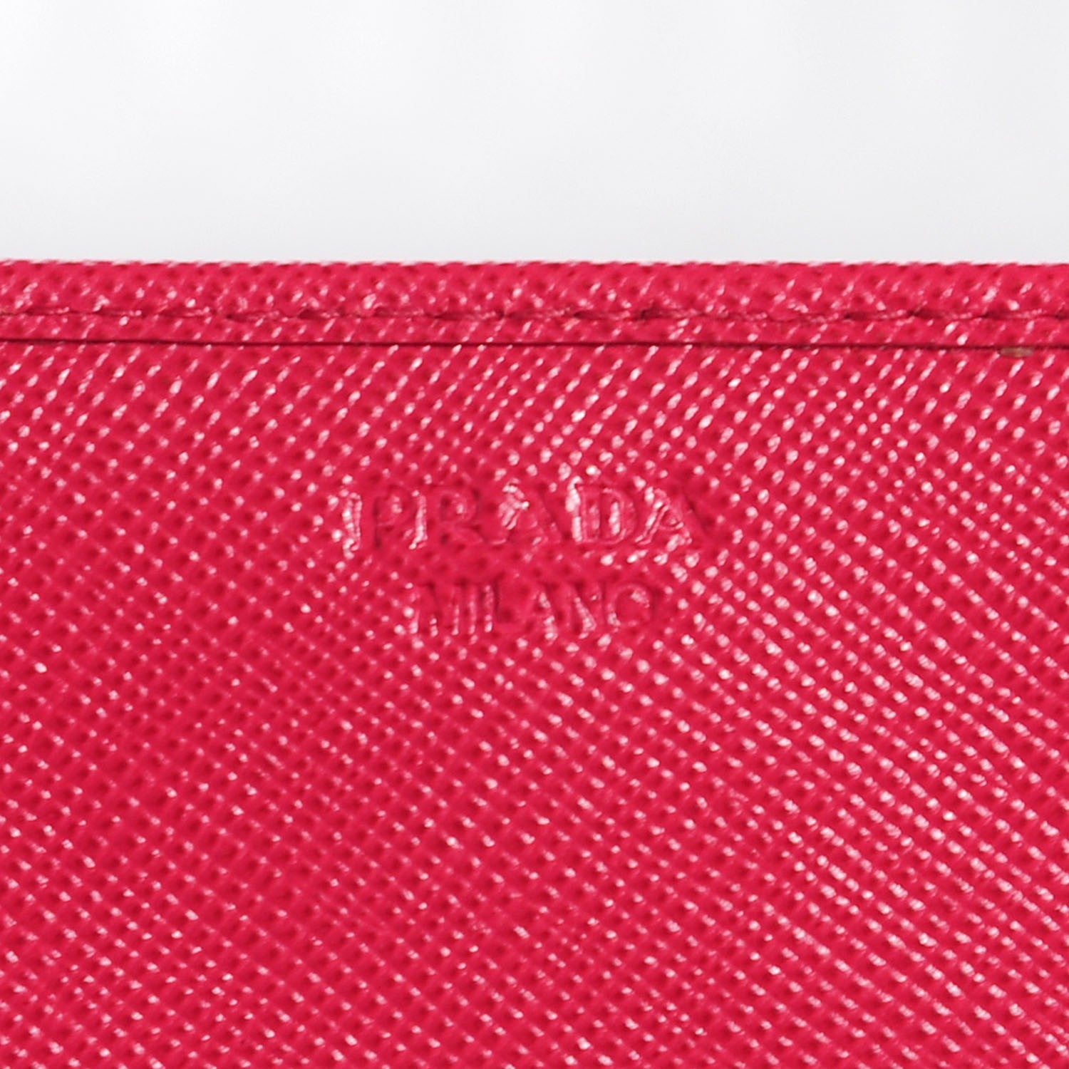 Prada Saffiano Metal Oro Chain Wallet Peonia 5 of 10