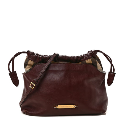 Burberry Calfskin House Check Little Crush Deep Claret 1 of 11