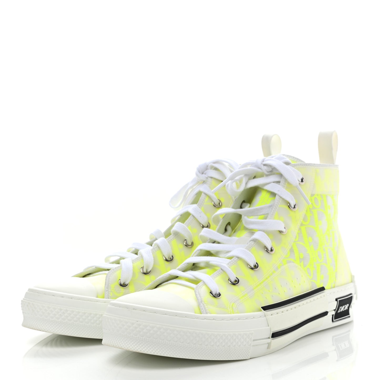 Technical Canvas Oblique Mens B23 High Top Sneakers 44 Yellow