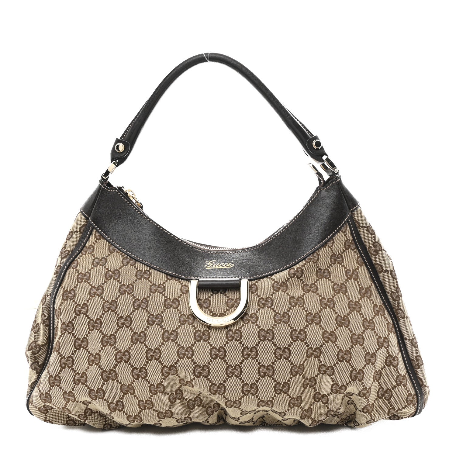 Gucci Monogram Large D Gold Hobo Dark Brown 1 of 10