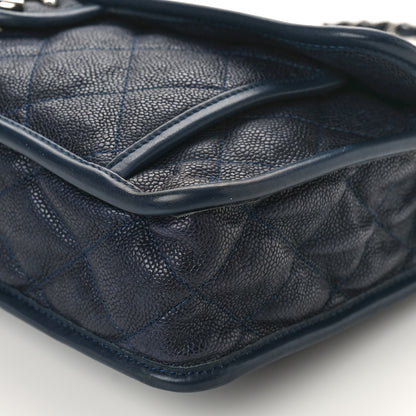 Chanel Caviar Quilted Medium French Riviera Flap Dark Navy Blue 9 of 10