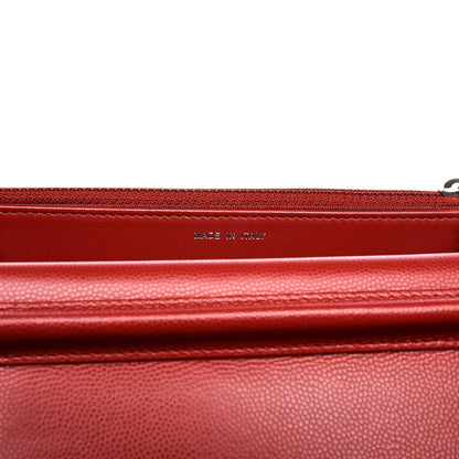 Chanel Caviar Chevron Quilted Wallet On Chain WOC Red 7 of 9