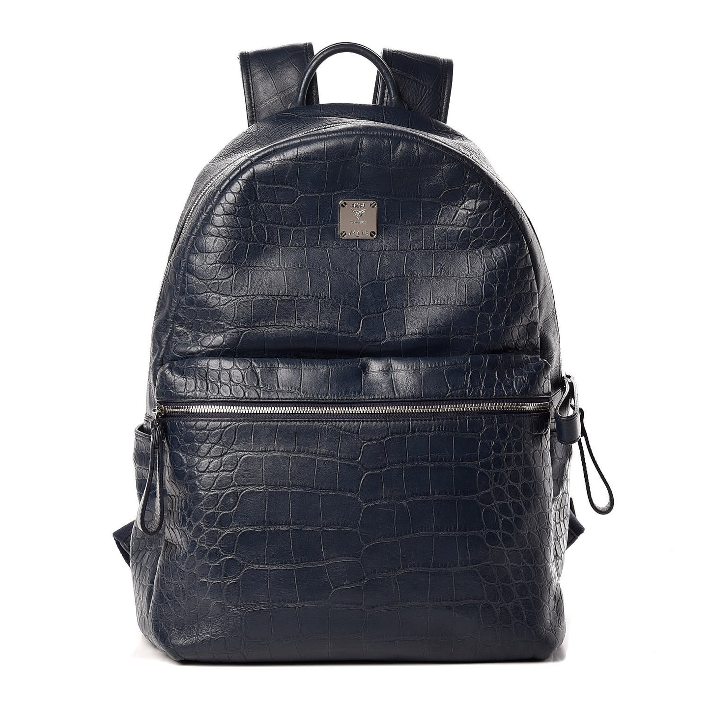 Calfskin Crocodile Embossed Large Luxus Backpack Blue